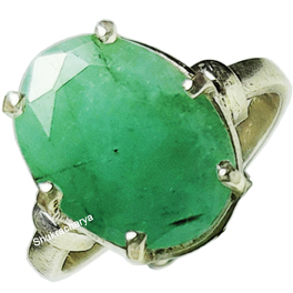 Natural Panna (Emerald) Silver Ring; Original & Certified